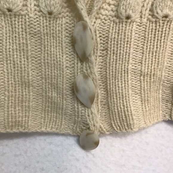 Line Loose Knit Cashmere Deep V 3/4 Sleeve Button Up Cardigan Size M - Picture 8 of 10